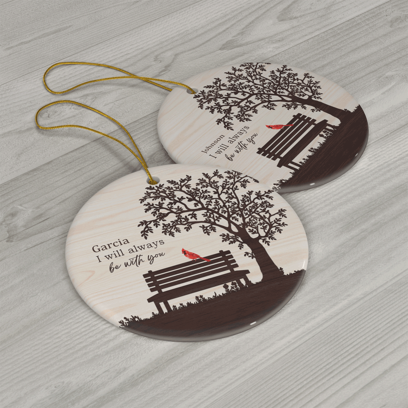 Memorial Christmas - 'I Will Always Be With You' Cardinal | Ceramic Ornament